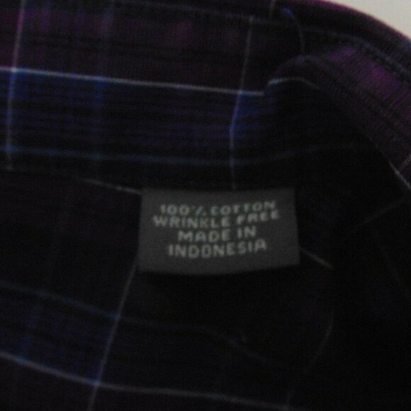 Kenneth Cole Reaction Purple Plaid Button Shirt - Picture 9 of 9